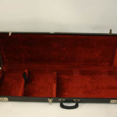 Vintage Fender Mustang Electric Guitar Case, Black with Oxblood Interior image 19