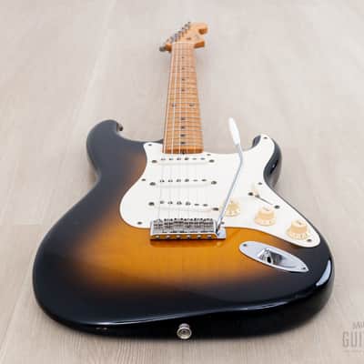 1989 Fender ExTrad Stratocaster ‘57 Vintage Reissue ST57-140 Sunburst Lacquer w/ USA Pickups & Case, Japan MIJ Fujigen image 11