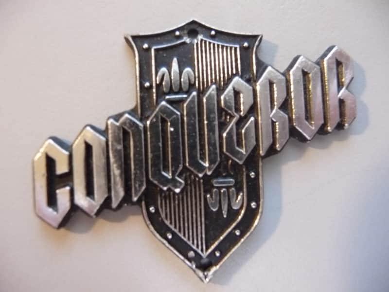 "Conqueror" Guitar Headstock Badge/Emblem/Logo Vintage 1960's Silver/Black N.O.S. image 1