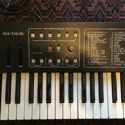 Sequential Six-Trak 49-Key 6-Voice Polyphonic Synthesizer 1984 - 1985 - Black with Wood Sides image 2