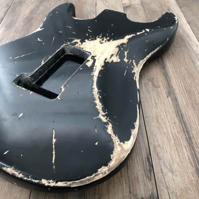 FRANCHIN Mercury guitar body Heavy Relic Aged Black 100% Nitro Lacquer HSS Poplar Stratocaster-Strat-S-Style Made in Italy - Stock piece #23450926 image 12
