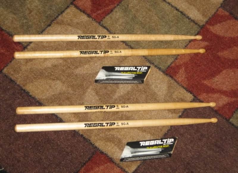 TWO Pairs (new old stock) very near A+ condition Regal Tip SG-A sticks: maple wood / natural stain finish (with paper sleeve packaging) from 2000s / 2010s image 1