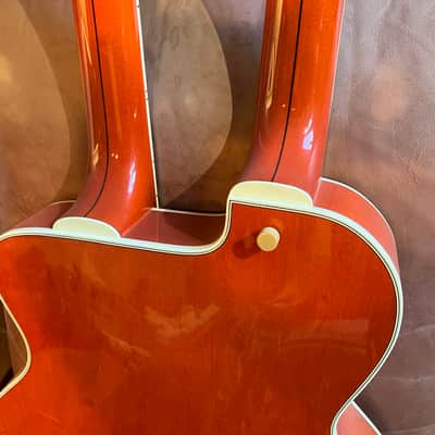 Gretsch 6120 Double Neck Electric Guitar — Orange, Gold Hardware image 4