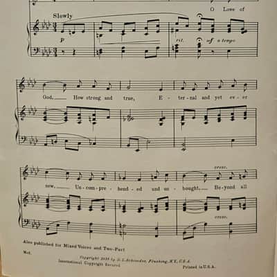 (VINTAGE SHEET MUSIC) O Love of God - Piano/Vocal image 3