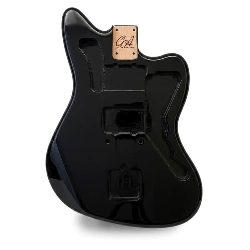 Jazzmaster Guitar Body – Black Gloss – 2 Piece American Alder image 1