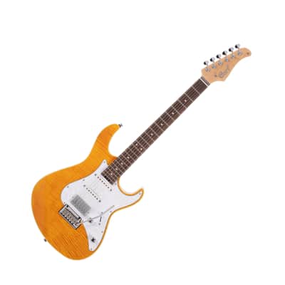 Cort G280 Select Amber Flamed Maple Top Alder Locking Tuner Voiced Tone image 1