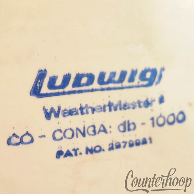 *Ludwig 12" Conga Drum Head CO db1000 WeatherMaster Vintage 70s Block Logo USA* image 1