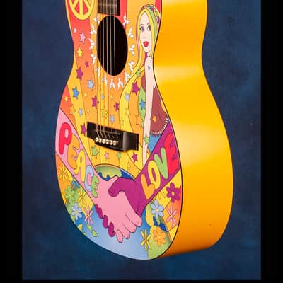 Martin 000X Hippie (#24/200) Don Oriolo 2007 - Pale Orange with full color top design image 11
