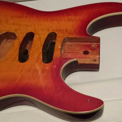 Kramer DC-2 Guitar body 1987 Cherryburst RARE Pacer series image 4