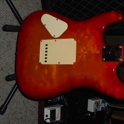 Schecter Van Nuys Hot Rod Custom Strat Super Rare! Curly Maple  1 Humbucker Cherry Sunburst image 11