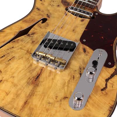 Fender Custom Shop Artisan Buckeye Burl Double Esquire Guitar, Aged Natural image 6