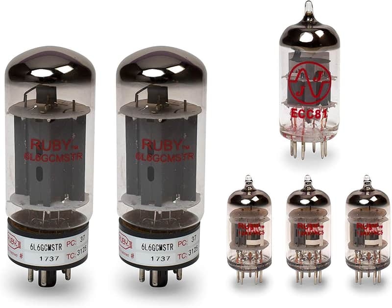 Bandmaster Tube Set with Matched Power Tubes, Ruby and JJ Brand Tubes, Compatible with Fender image 1