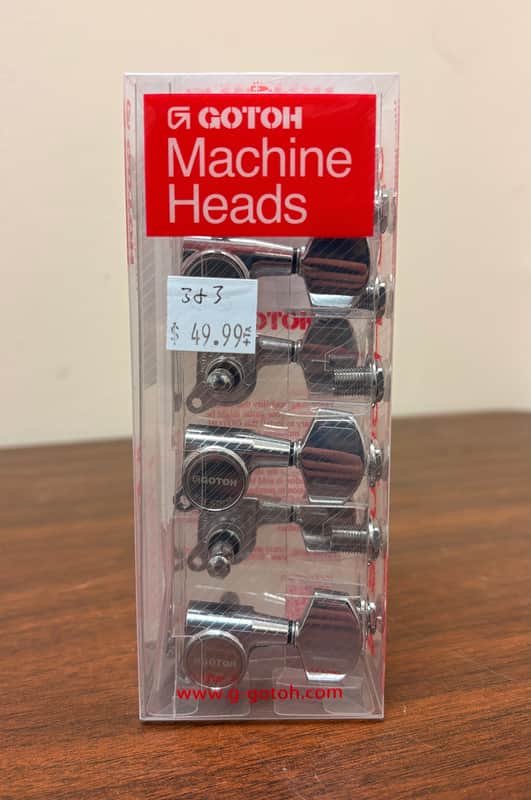 Gotoh Tuning Machines Set 3 & 3 Mini w/ Large Buttons Chrome image 1