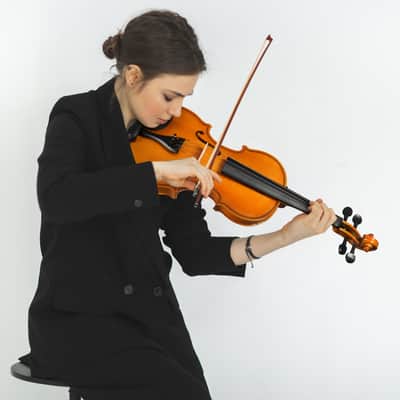 🎅🎄 For Pros and Beginners! Natural Finish Spruce Violin +Case/Bag +Bow +Wax image 8