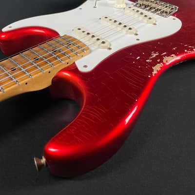 Fender Custom Shop 1958 Stratocaster, Heavy Relic-Faded Aged Candy Apple Red image 5