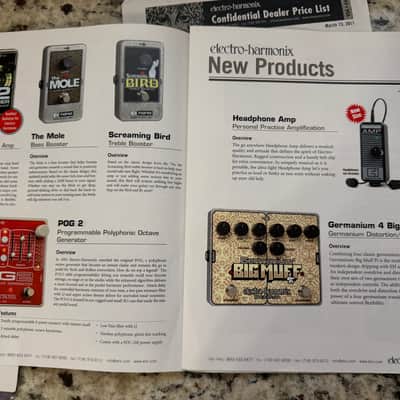 Electro-Harmonix Pedal Brochure 2011 Freeze Neo Clone germanium big muff pog2 memory boy toy ring thing enigma image 10