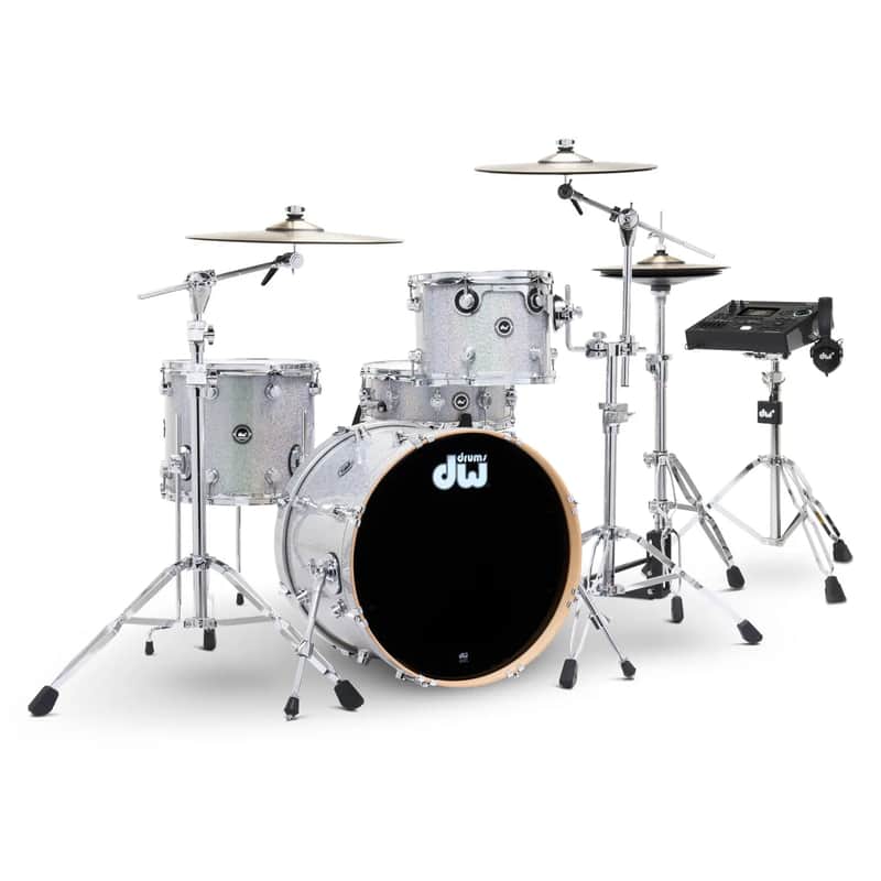 FREE TOM REBATE! - DW DWe 4pc Complete Electronic/Acoustic Drum Set w/Roland V51 Diamond Nebula image 1