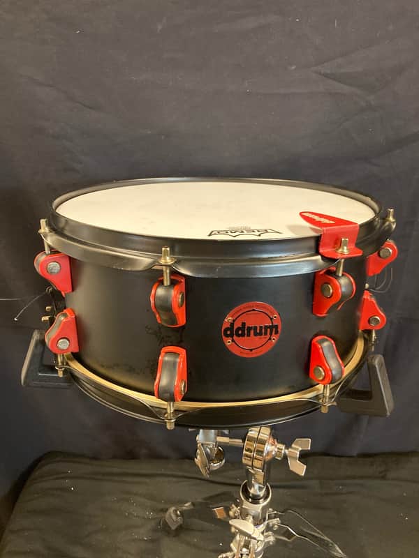ddrum - HYSD6X13SB 6x13" Hybrid Snare Drum with Built-In Trigger 2010s - Black, Red image 1