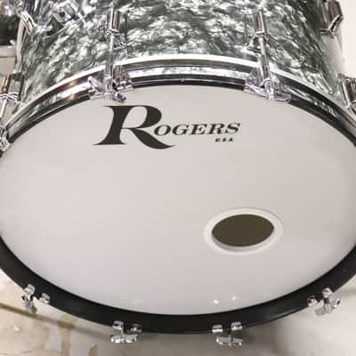 Rogers Holiday 3pc Drum Set Kit Vintage 1960's 22/13/16" Black Diamond Pearl image 2
