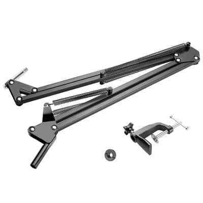 Adjustable Microphone Suspension Boom Arm Stand with Desk Mount, Heavy Duty Steel Scissor Mic Holder image 3