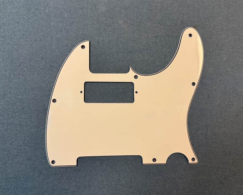 White Tele Pickguard cut for Mini Humbucker image 1