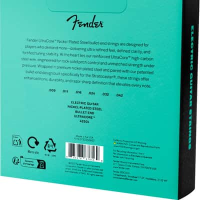Fender 3-PACK 4250L Ultracore Electric Guitar Strings, NPS, Bullet End, 9-42 image 3