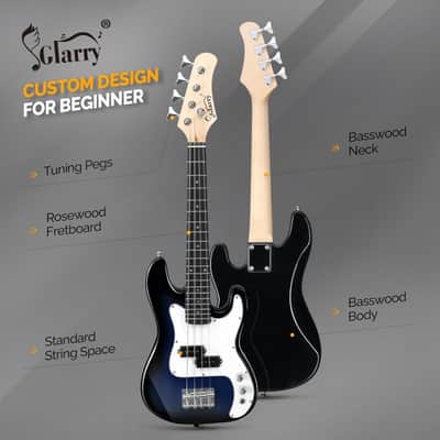 Glarry Dark Blue GP 36in Kid's Electric Bass Guitar image 4