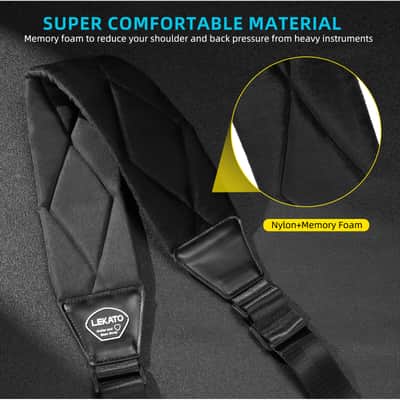 LEKATO LGS-13 Guitar Straps 3.5" Wide for Bass Electric and Acoustic Guitars Free Strap Button with 2 Strap Locks and 6 Picks image 6