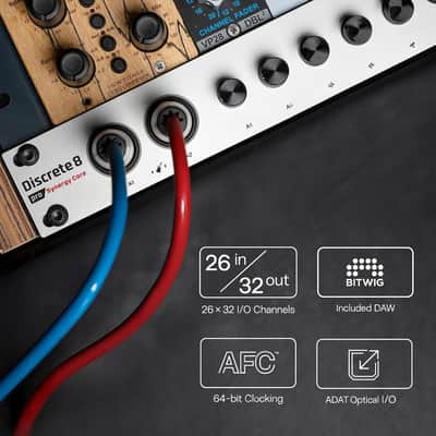 Discrete 8 Pro Synergy Core 26x32 Thunderbolt 3 Interface and USB 2.0 Audio Interface with Onboard Real-time Effects - Antelope Audio image 12