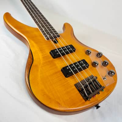 Yamaha TRBX604FM Flame Top 4 String Bass, 3-Band Active EQ , Matte Amber 2026 image 6