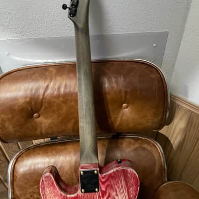 RS Guitarworks Paulowina tele custom made for matco tools. one off featherlite - see through red image 4