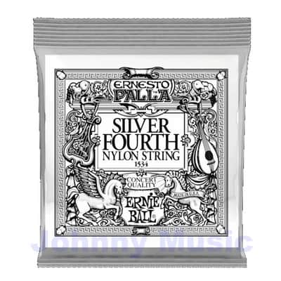 Ernesto Palla Silver 4th Nylon Classical Guitar Single D String Ag-plated Cu-wrapped over nylon multifilament core precision manufactured to most-exacting specs .030" gauge medium tension image 1