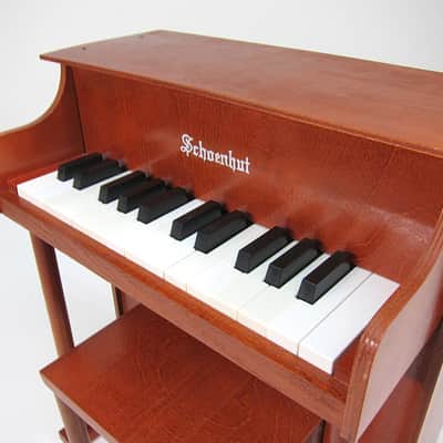 1960s Schoenhut Children's Toy Upright Piano Two Octave Near Mint Birch Cabinet & Matching Bench! image 18