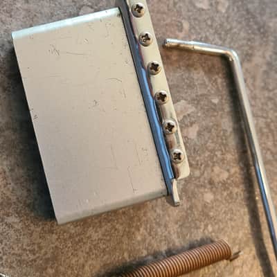 Vintage Fender Stratocaster Tremolo bridge with pat pend saddles . image 6