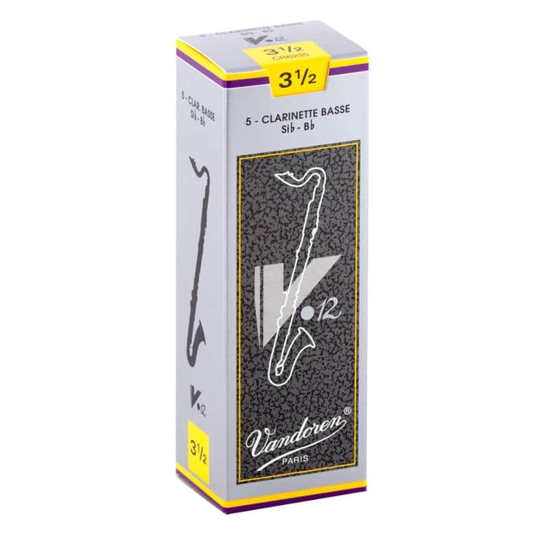Vandoren CR6235 Reeds, Vandoren, Bb Bass Clarinet, V12, Strength 3.5, 5ct image 1