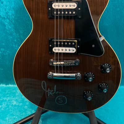 Rare vintage Ibanez 2350 CH Custom Les Paul 1975 Lawsuit- John 5 Motley Crue autographed Natural wood brown top maxon 70 pickups image 11