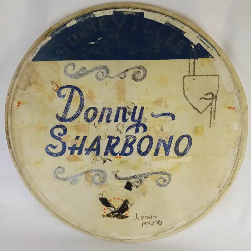 Ludwig 22" Calf Skin Resonant Bass Drum Head Custom Painted "Donny Sharbono" USA image 1