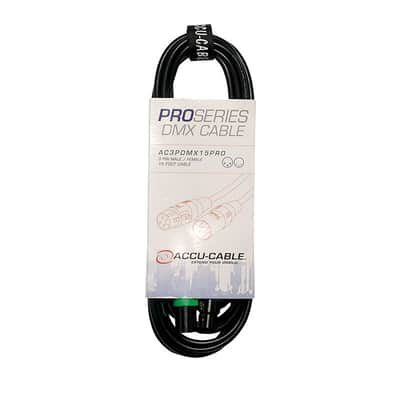 Accu Cable AC3PDMX15PRO, 3-Pin Pro Series DMX Cable - 15 Foot image 1