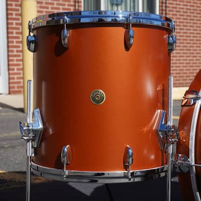 Gretsch USA Custom 3pc. Maple Shell Pack in Satin Copper Lqr. w/ 22"x22" Bass Drum and 13' Tom and 16'' Floor Tom image 8