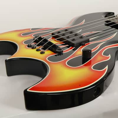 Brownsville New York Bat Electric Bass Guitar Hot Rod Flame w/ Gig Bag image 11