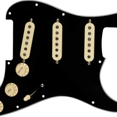 Fender Pre-Wired Strat Pickguard, Original '57/'62 SSS, Black 11 Hole PG image 2