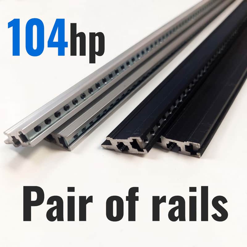 2 x 104hp Eurorack Rails with Threaded Strips (Pair of rails) image 1