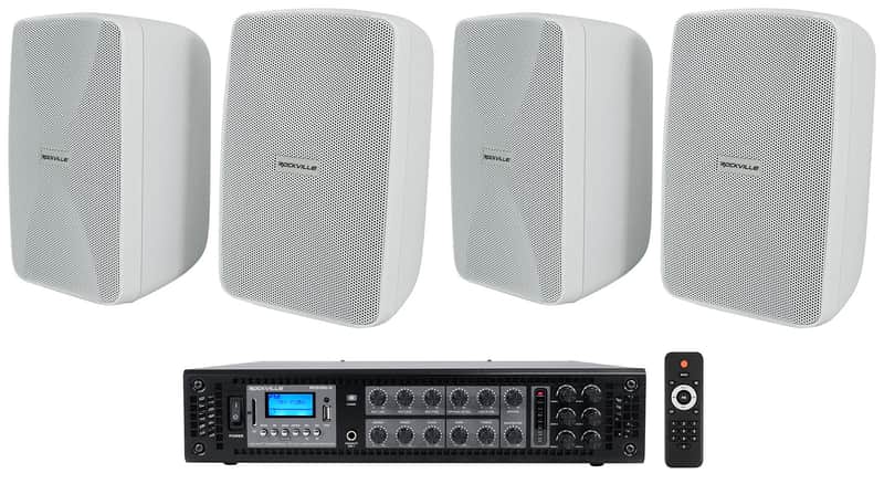 Rockville 70v Commercial/Restaurant Amplifier/Bluetooth Receiver+(4) 4" Speakers image 1