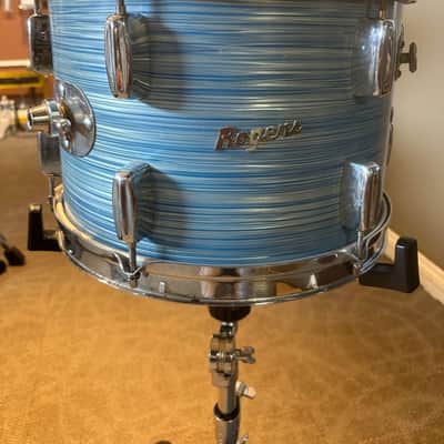 Rogers Cleveland Era Holiday 4-Piece Drum Set w/Matching Canister Throne -  Sky Blue Ripple Pearl (Early 1960's) image 10