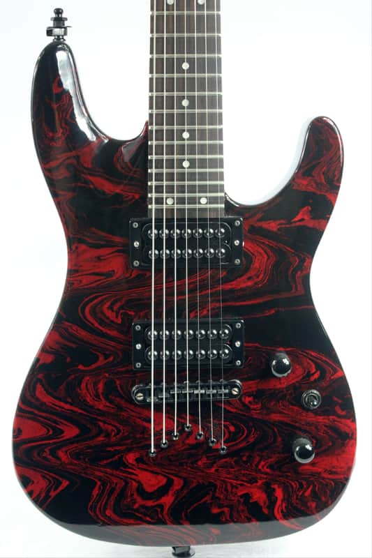 Custom Swirl Painted and Upgraded Dean Vendetta XM 7 -7 String Electric Guitar W/ Matching Headstock image 1