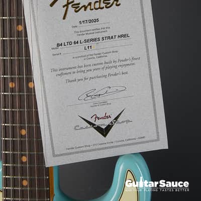 Fender Custom Shop Limited 64 L-Series Stratocaster Heavy Relic Aged 2025 - Daphne Blue (COD 1928NG) image 11