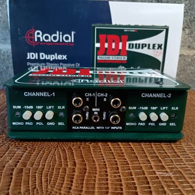 Radial JDI Duplex Jensen-equipped 2-channel Passive Instrument Direct Box - Green image 3
