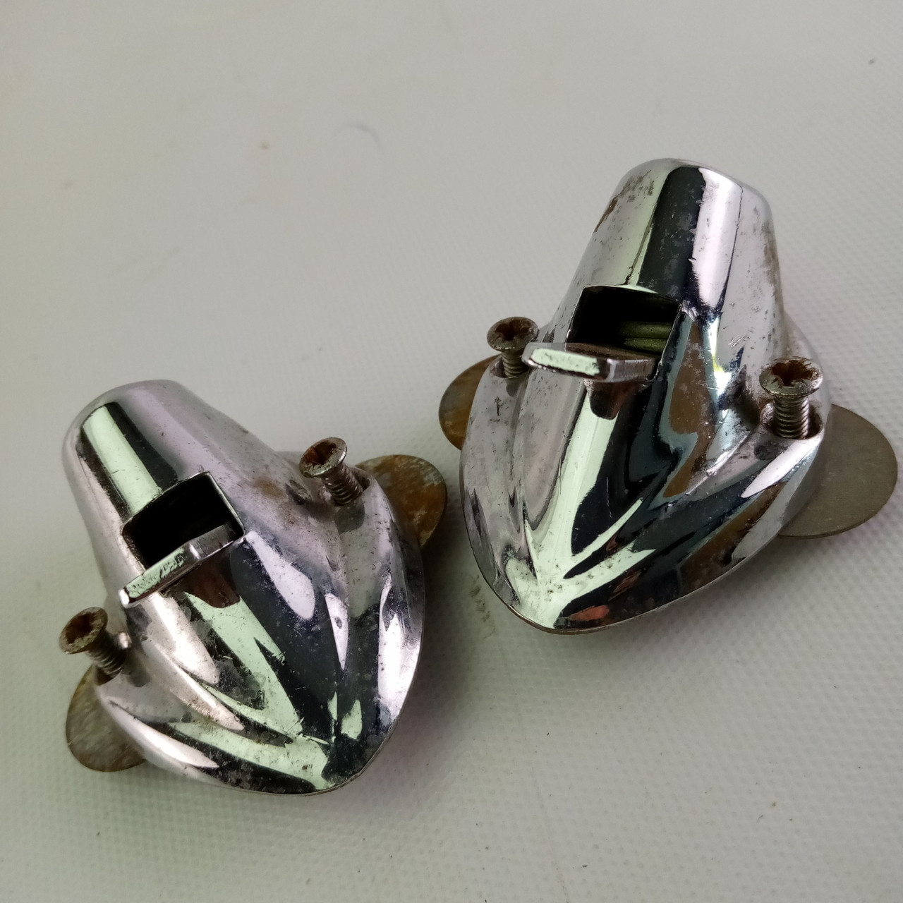 Premier Bass Drum Elite Spur Mounts Spring-Loaded Push-Lever Chrome Vintage 60s — main photograph