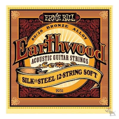 Ernie Ball 2051 Earthwood 80/20 Bronze Silk & Steel Soft 12-String Acoustic Guitar Strings (9-46) image 1