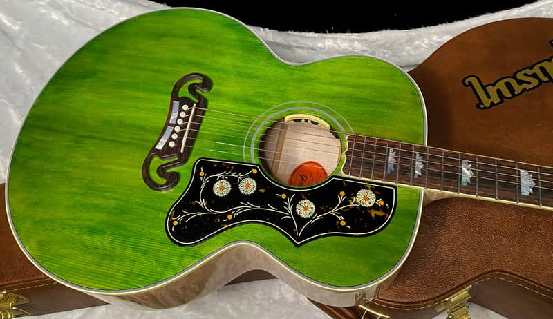 NEW ! Gibson SJ-200 Standard - Custom Shop - Dealer Select - Super RARE - Green Top - Authorized Dealer - AAAAA Flamed Natural Maple Back & Sides - G07203 image 1